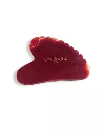 SENTARA | Piedra de masaje - Gua Sha Corazón con dientes Cornalina Rojo |